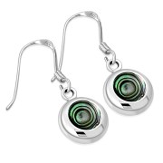 Abalone Shell Round Silver Earrings - e360